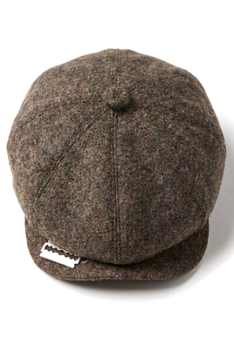 8-Panel Brown Cap with Razor Blade