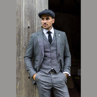 Men's Grey Glen Check 3 Piece Suit