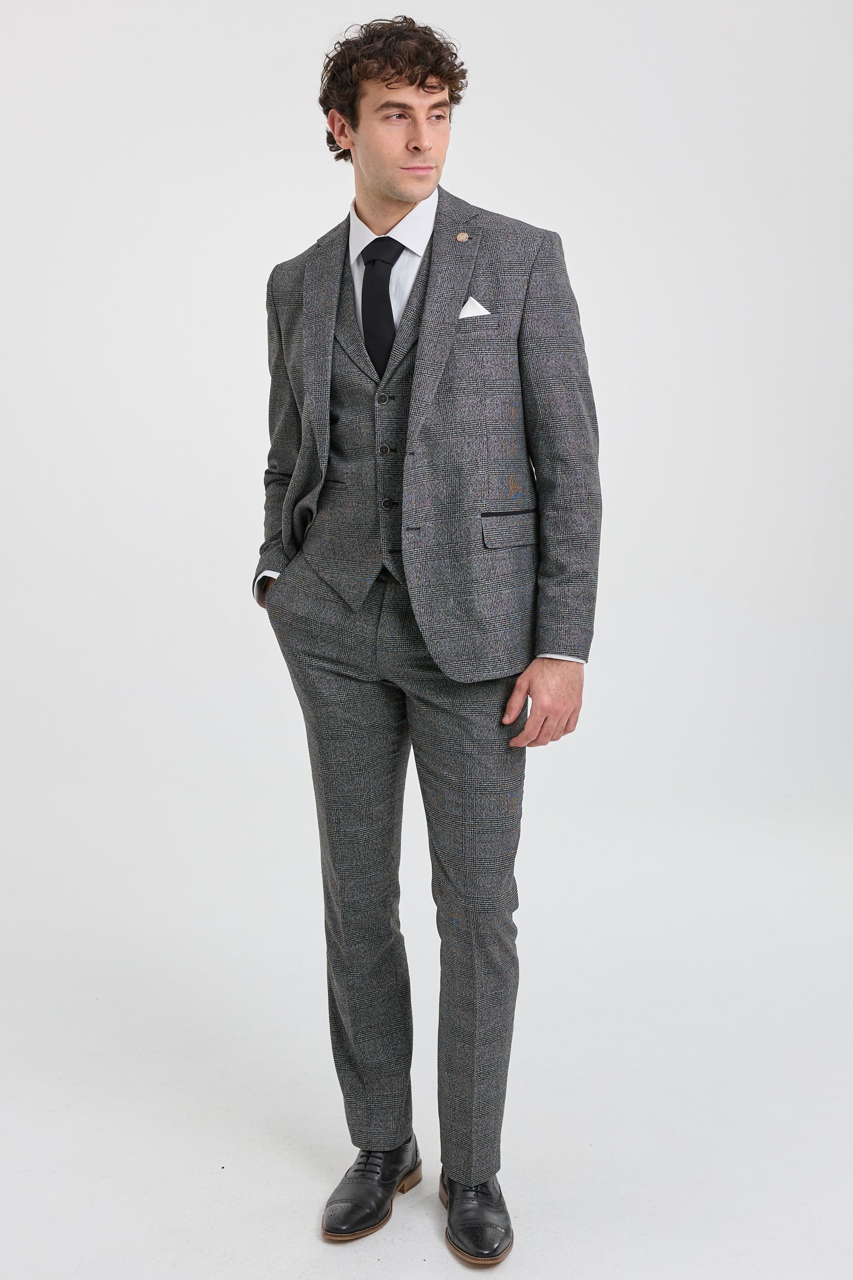 Men's Grey Glen Check 3 Piece Suit: Buy Online - Happy Gentleman Men's Grey Glen Check 3 Piece Suit: Buy Online - Happy Gentleman