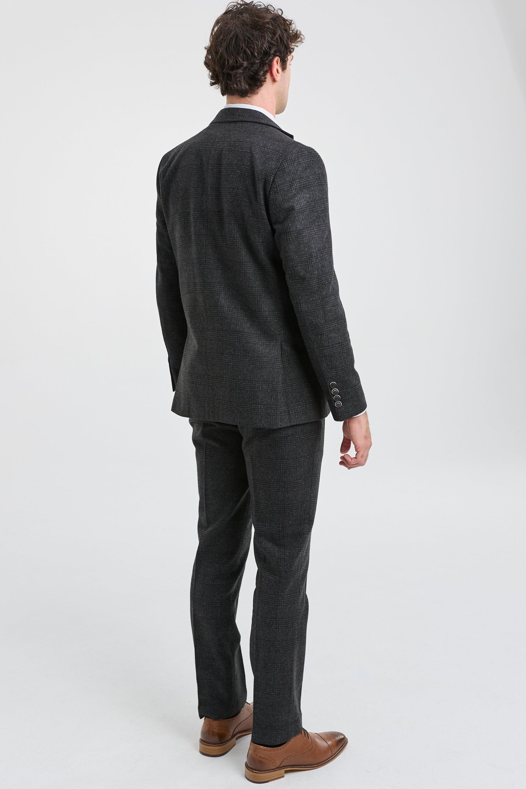 Men's Black Glen Check 3 Piece Suit: Buy Online - Happy Gentleman