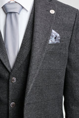 Men's Black Glen Check 3 Piece Suit