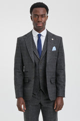 Men's Grey Tartan Check 3 Piece Suit