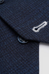 Caridi - Men's Tweed Navy Blue Waistcoat