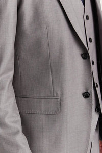 Edward - Men's Grey 3 Piece Stitch Lapel Classic Suit