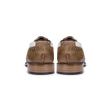 Mens Real Leather Vintage Shoes Brogues 1920s Suede Tweed Laced Shoes Smart Formal