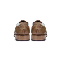 Mens Real Leather Vintage Shoes Brogues 1920s Suede Tweed Laced Shoes Smart Formal