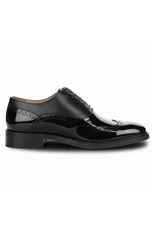 Harry - Men's Black Patent Leather Brogue Shoes