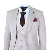 Men's Classic Plain Cream 3 Piece Suit