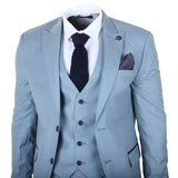 IM32 - Men's Plain Turquoise Blue 3 Piece Suit