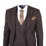 IM32 - Men's Plain Dark Brown 3 Piece Suit