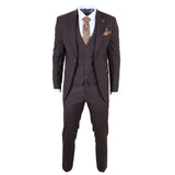 IM32 - Men's Plain Dark Brown 3 Piece Suit