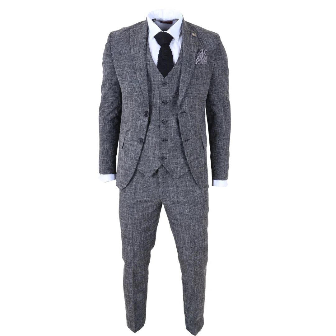 IM33 - Men's Black 3 Piece Tailored Fit Suit