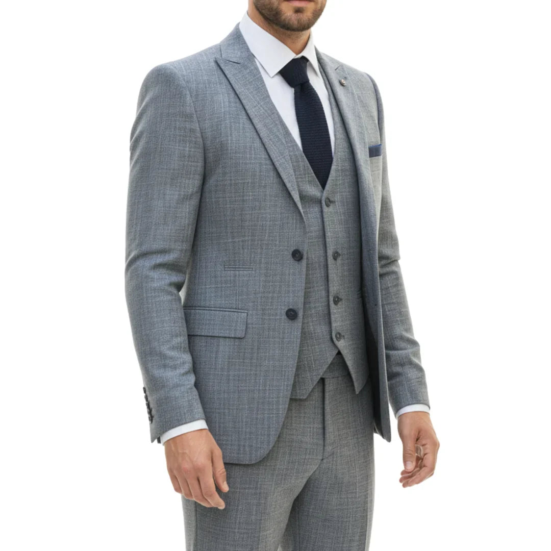 Men's 3 Piece Blue Tailored Fit Suit