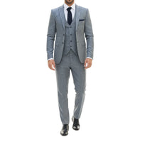 Men's 3 Piece Blue Tailored Fit Suit