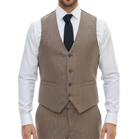Men's 3 Piece Brown Tailored Fit Suit