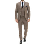 Men's 3 Piece Brown Tailored Fit Suit