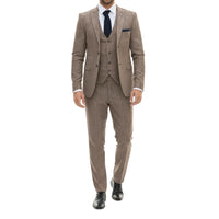 Men's 3 Piece Brown Tailored Fit Suit