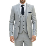 Gray checkered suit with a tie on a white background