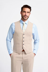 Miami - Men's Beige Wedding Waistcoat