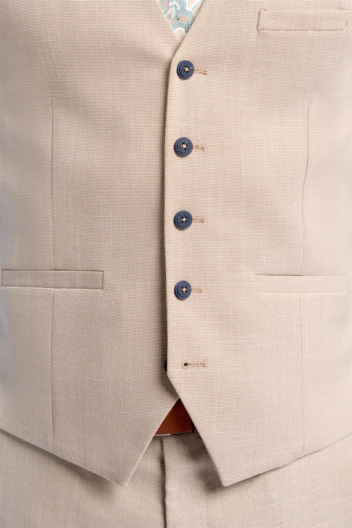 Miami - Men's Beige Wedding Waistcoat