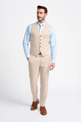 Miami - Men's Beige Wedding Waistcoat