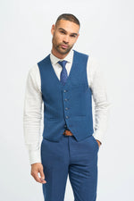 Miami - Men's Blue Wedding Waistcoat