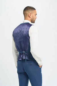 Miami - Men's Blue Wedding Waistcoat