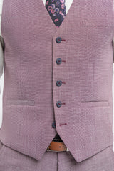 Miami - Men's Pink Slim Fit Summer Waistcoat