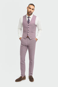 Miami - Men's Pink Slim Fit Summer Waistcoat