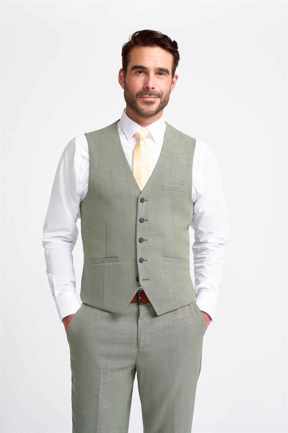 Miami - Men's Sage Green Summer Waistcoat