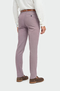 Miami - Men's Pink Crosshatch Summer Trousers