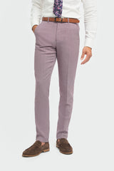 Miami - Men's Pink Crosshatch Summer Trousers