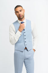 Miami - Men's Summer Light Blue Waistcoat