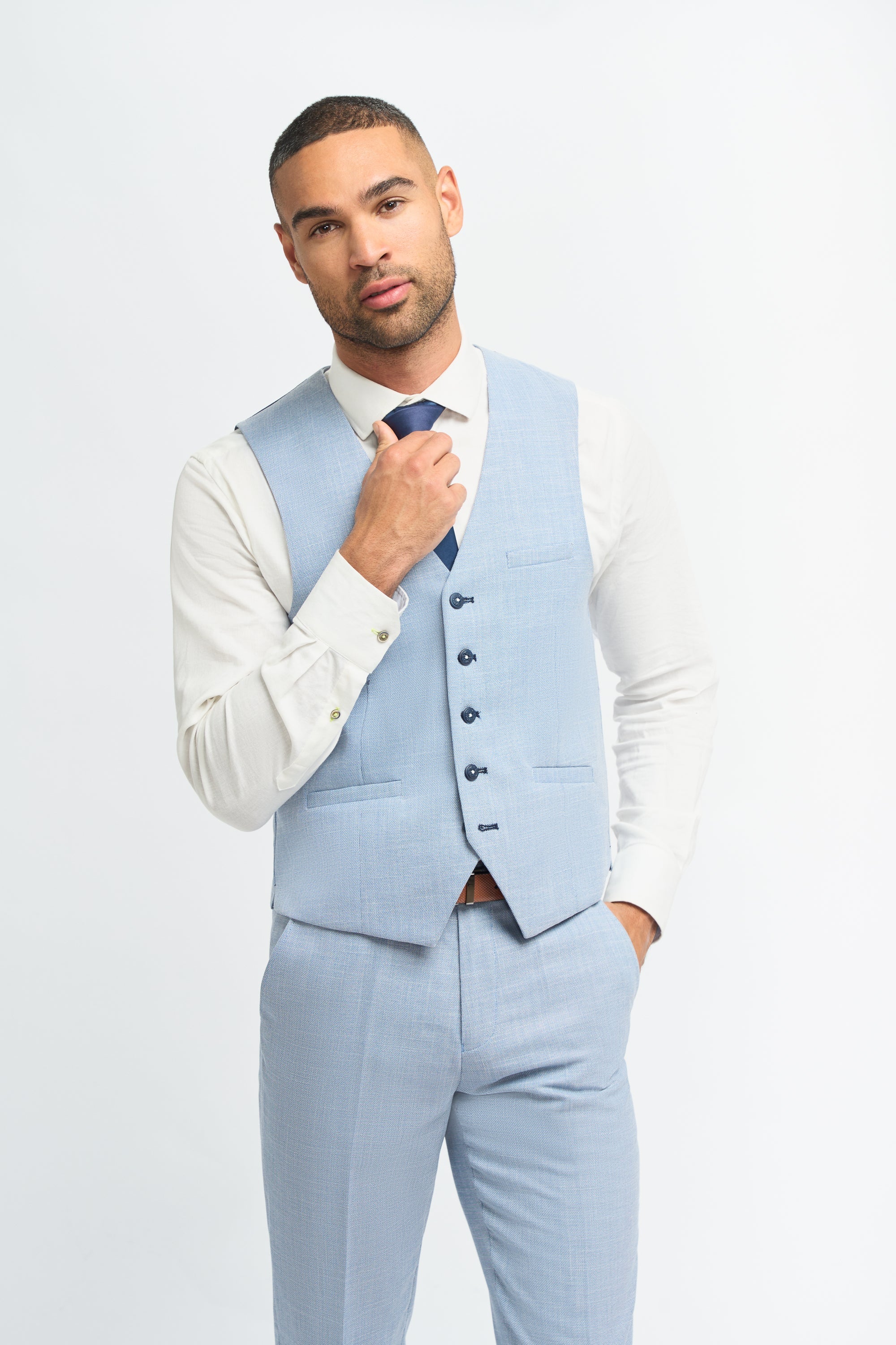 Miami - Men's Summer Light Blue Waistcoat