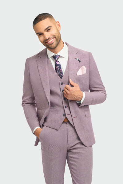 Blush pink summer linen suit