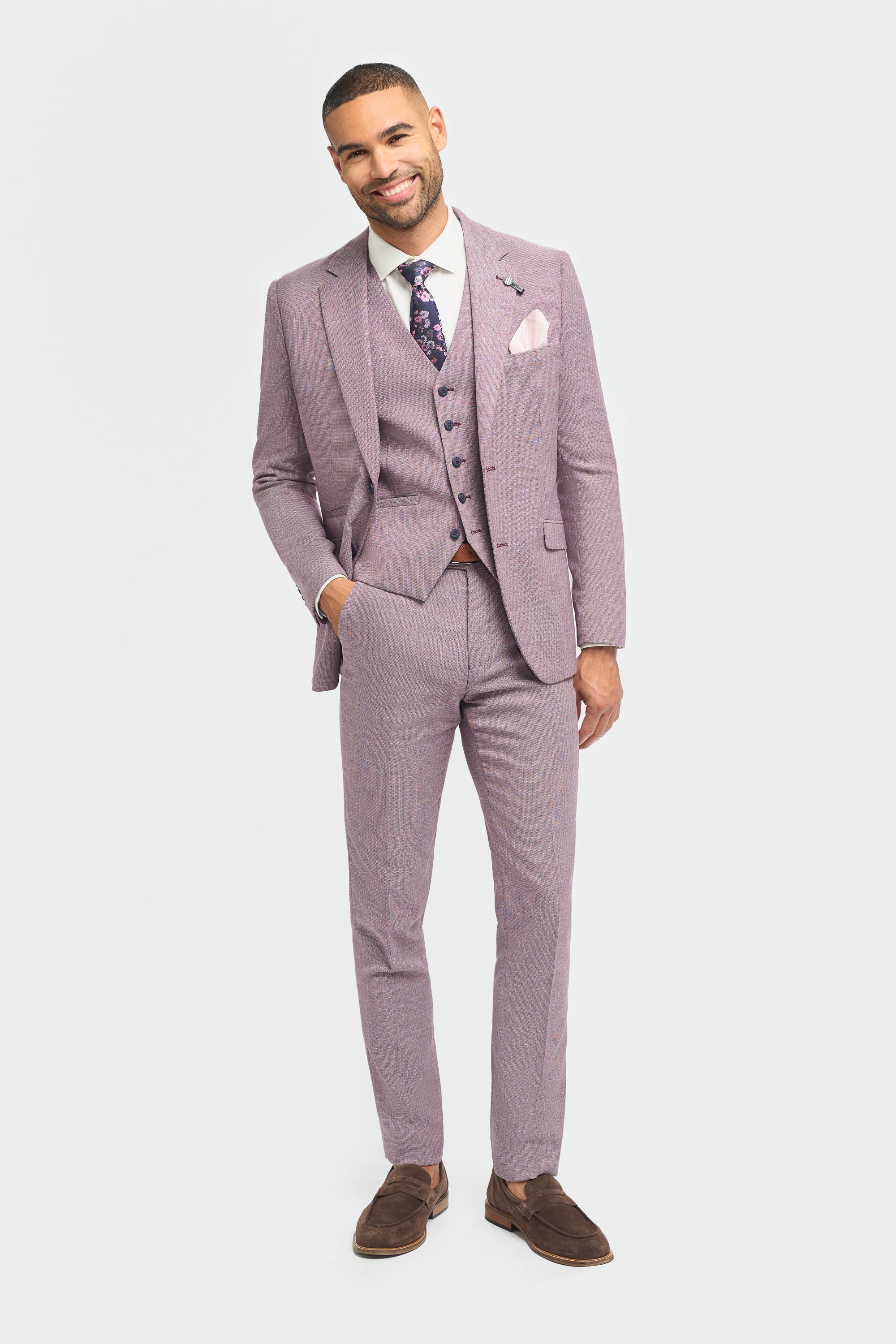 Mens Blush Pink Summer Linen Suit