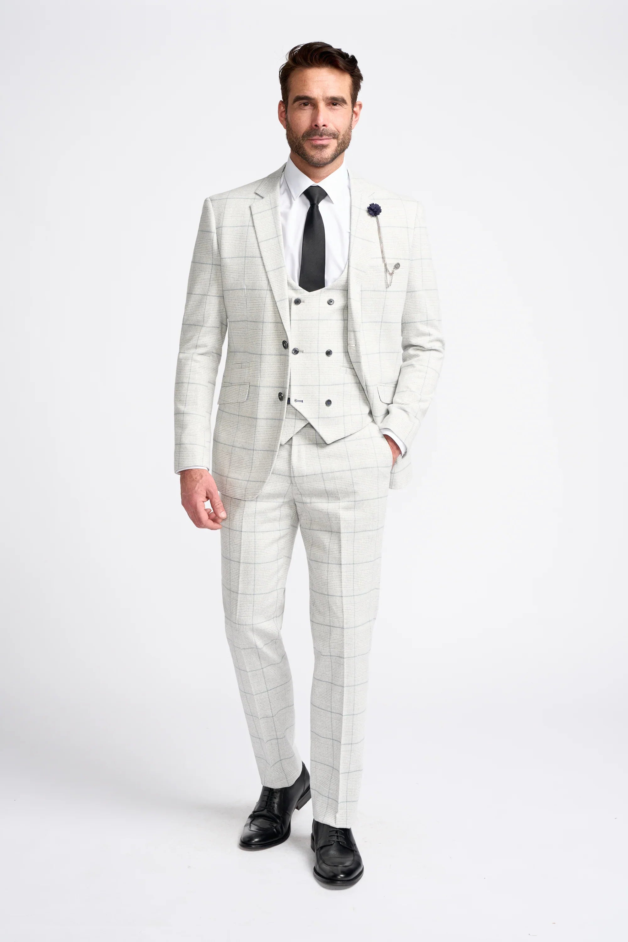 Light Grey Check 3 Piece Suit