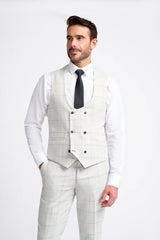 Light Grey Check 3 Piece Suit