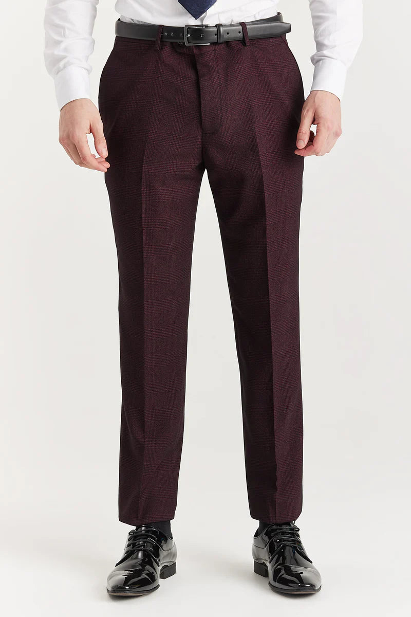 Regent - Men's Burgundy 2 Piece Double Breasted Suit Regent - Men's Burgundy 2 Piece Double Breasted Suit