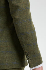 Men's 3 Piece Suit Wool Tweed Green Blue Brown Check 1920s Gatsby
