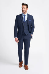 Mens Navy Blue Tailored Fit Suit
