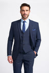 Mens Navy Blue Tailored Fit Suit