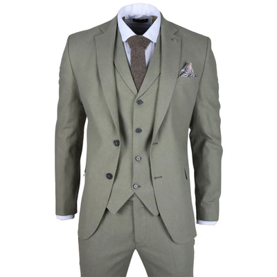 TP-22 sage 3-piece linen suit