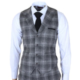 Men's Grey Tweed Check 3 Piece Suit