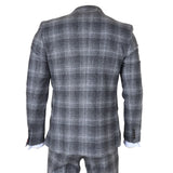 Men's Grey Tweed Check 3 Piece Suit