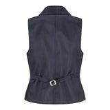 TPSTZ72 - Women's Navy Blue Tweed Blazer Waistcoat