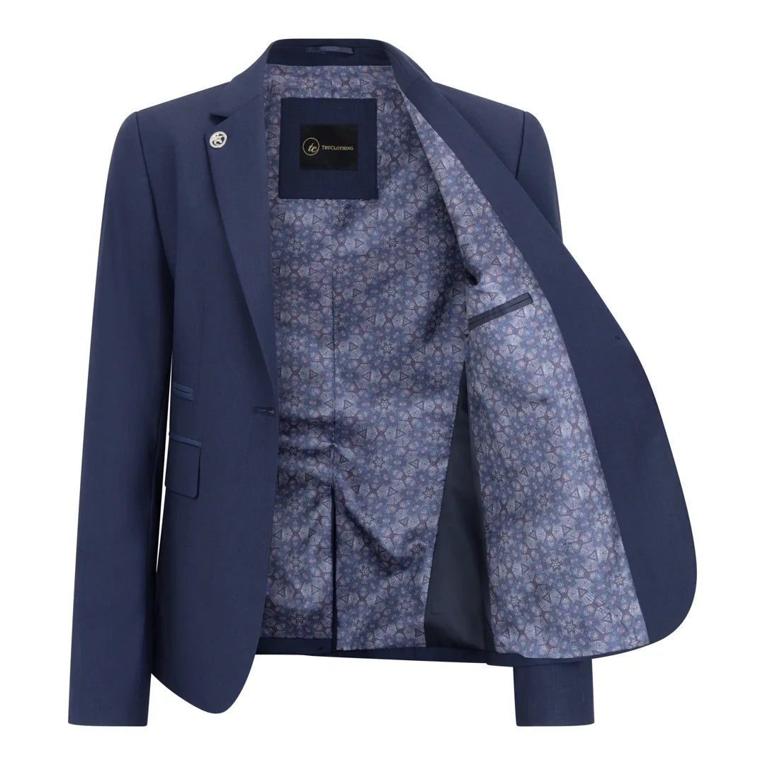 TPW-14 - Women's 3 Piece Plain Navy Blue Suit