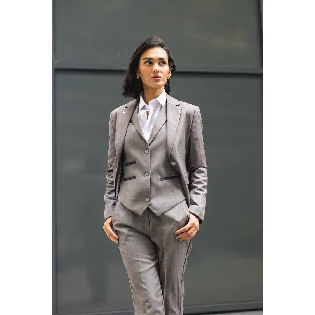 Tuxedo Jacket Womens Grey Wedding Suits TPW-15 Women's Piece Plain Grey Suit Buy Online At Happy Gentleman Tuxedo Jacket Womens Grey Wedding Suits TPW-15 Women's Piece Plain Grey Suit Buy Online At Happy Gentleman