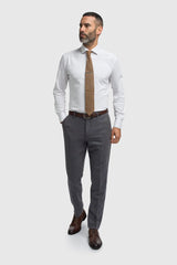 Thomas - Men’s Navy 3 Piece Wool Blend Tweed Suit