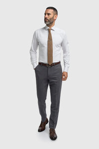 Thomas - Men’s Navy 3 Piece Wool Blend Tweed Suit